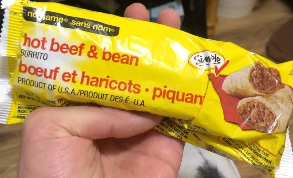 Hot beef & bean burrito