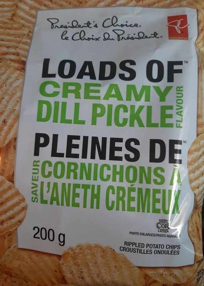 Loads Of Creamy Dill Pickle Flavour Potato Chips