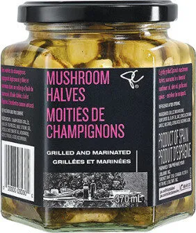 Grilled and marinated mushroom halves