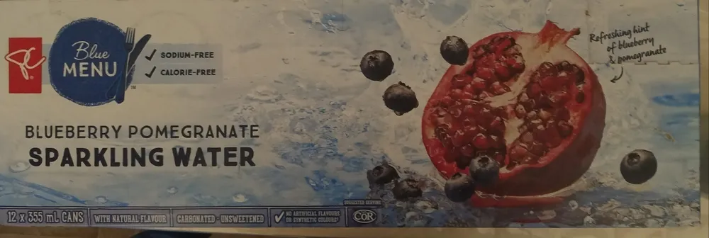 Blueberry pomegranate sparkling water