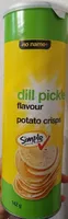 Dill pickle flavour potato crisps