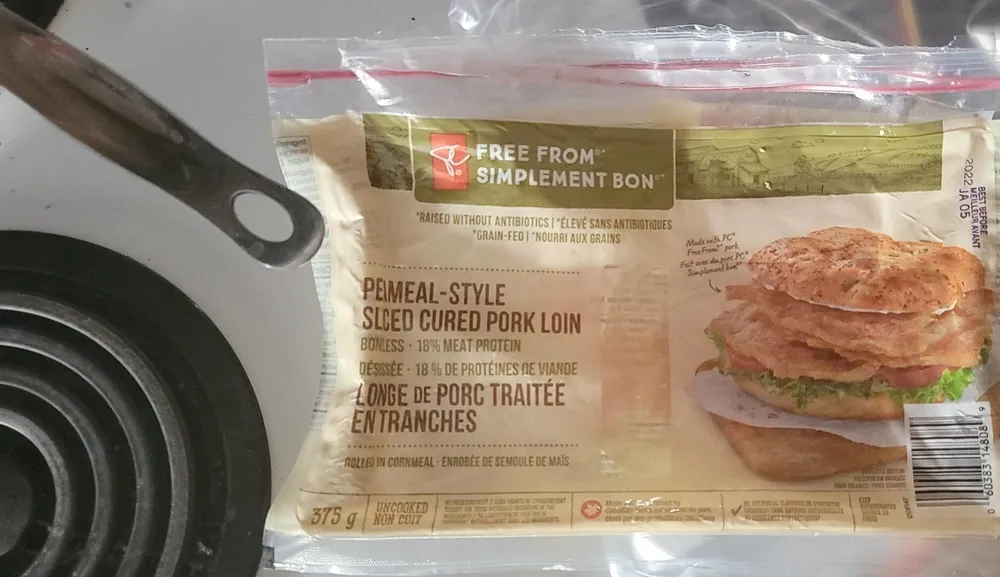 Peameal-style sliced cured pork loin