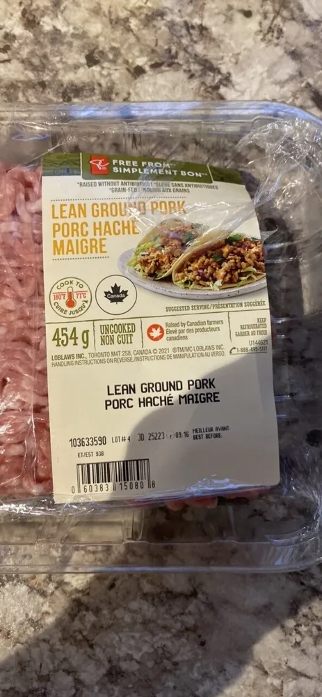 Porc haché maigre