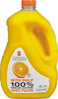 With pulp orange juice not from concentrate