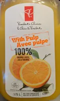 With pulp orange juice not from concentrate