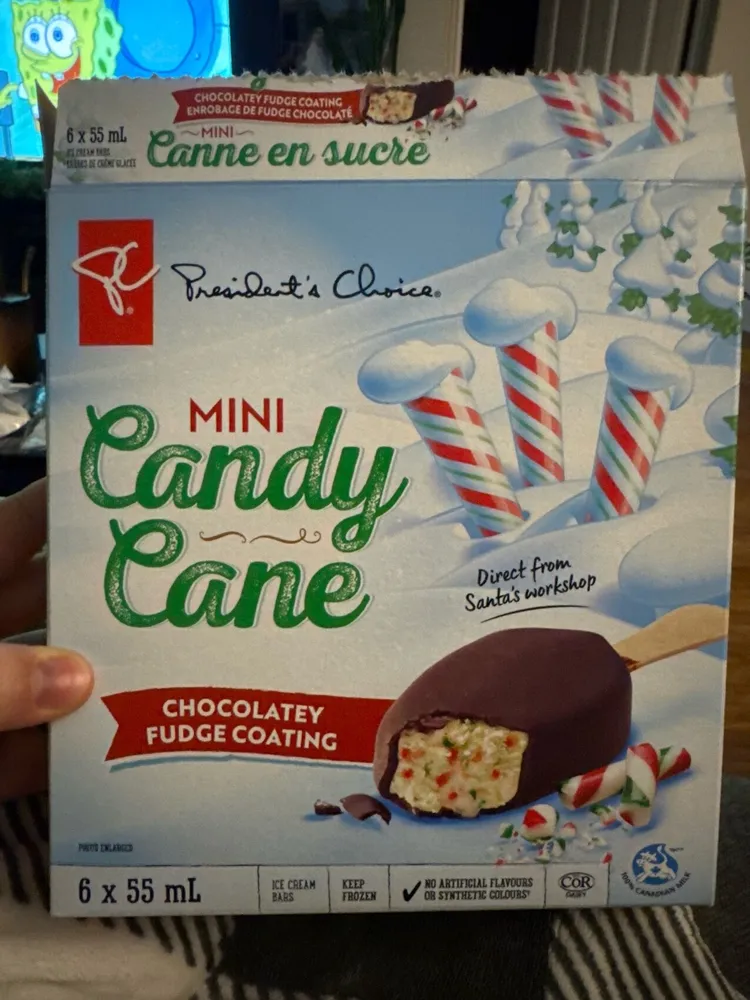 Mini Candy Cane Chocolatey Fudge Coating Ice Cream Bars