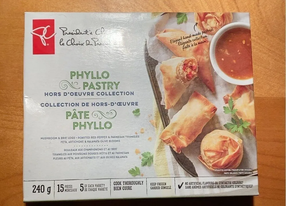 Pâte phyllo hors d’oeuvre