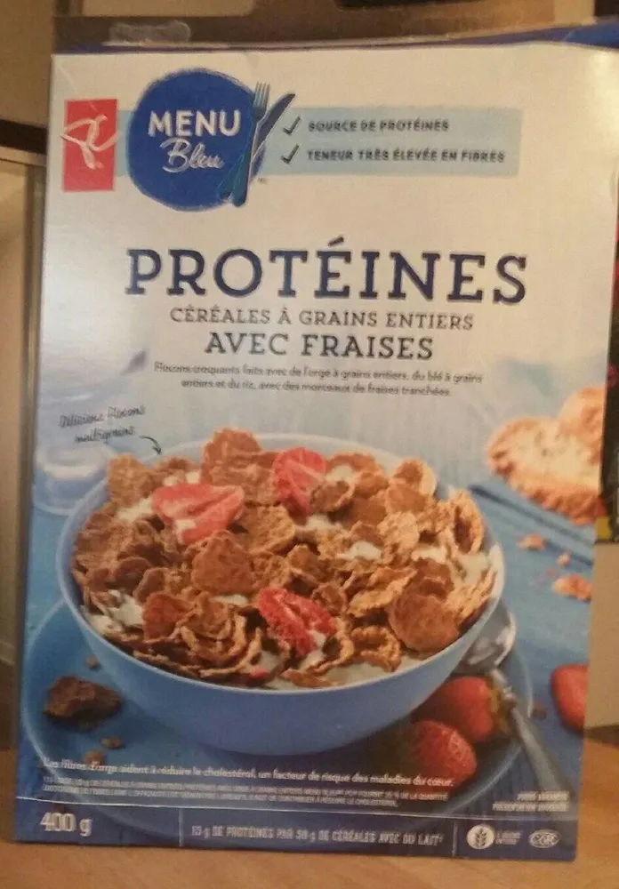 Protéines  céréales à grains entiers avec fraises