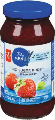 Strawberry no sugar added fruit and concentrated