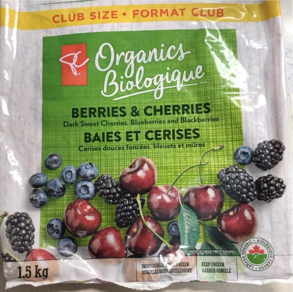 Baies et cerises biologique congelé