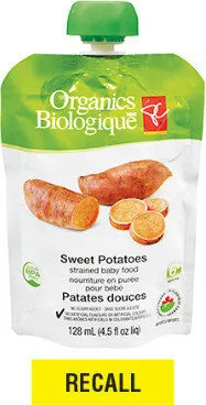 Sweet potatoes strained baby food