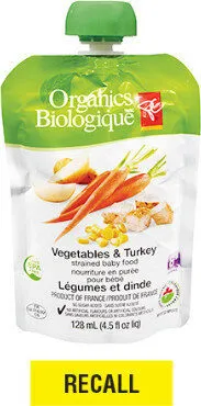 Vegetables & turkey strained baby food