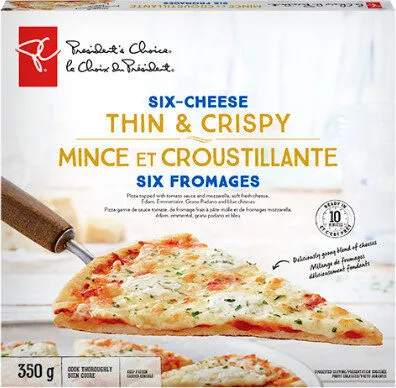 Thin & crispy six-cheese pizza
