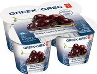 Black cherry fruit on the bottom m f greek yogurt