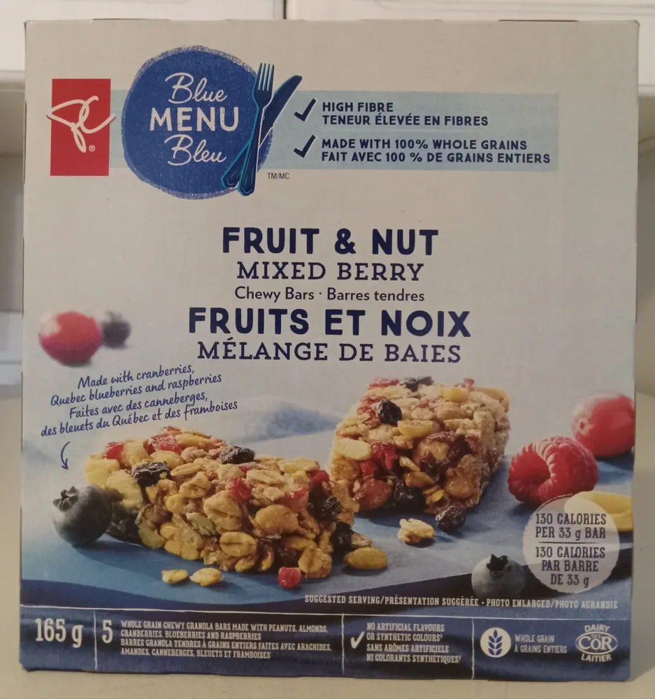 Mixed Berry Fruit & Nut Chewy Bars