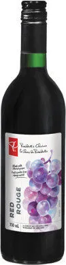 Red de-alcoholized wine with natural flavour