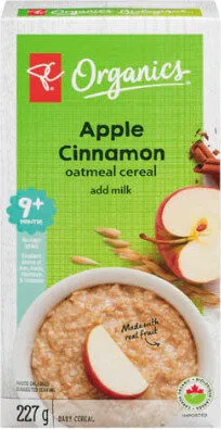 Apple cinnamon oatmeal cereal baby