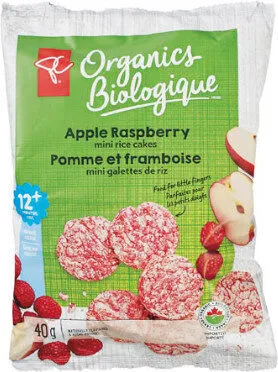 Apple raspberry mini rice crackers