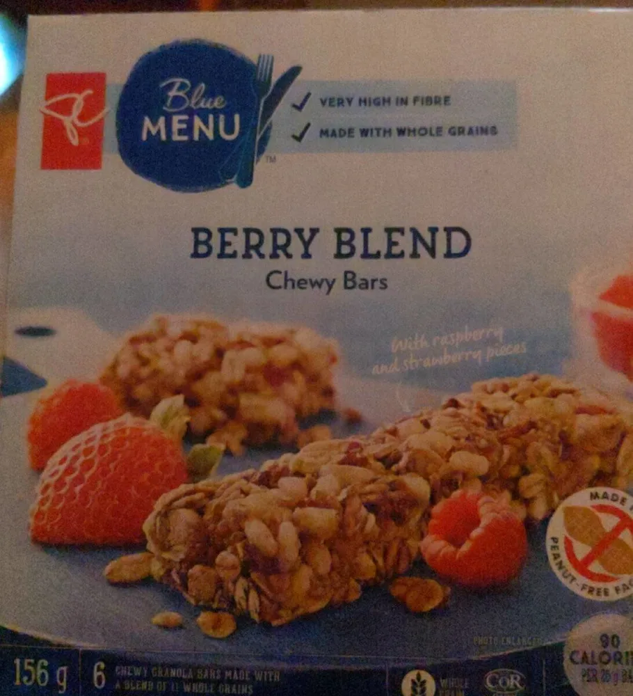 Blue menu berry blend chewy bars