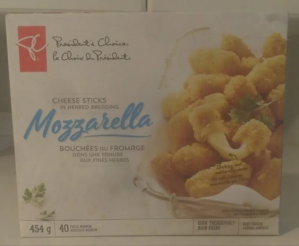 Mozzarella Cheese Sticks in Herbed Breading
