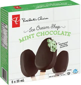 Ice cream shop mint chocolate mini ice cream bars