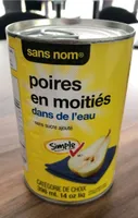 Poires en moitié dans de l’eau