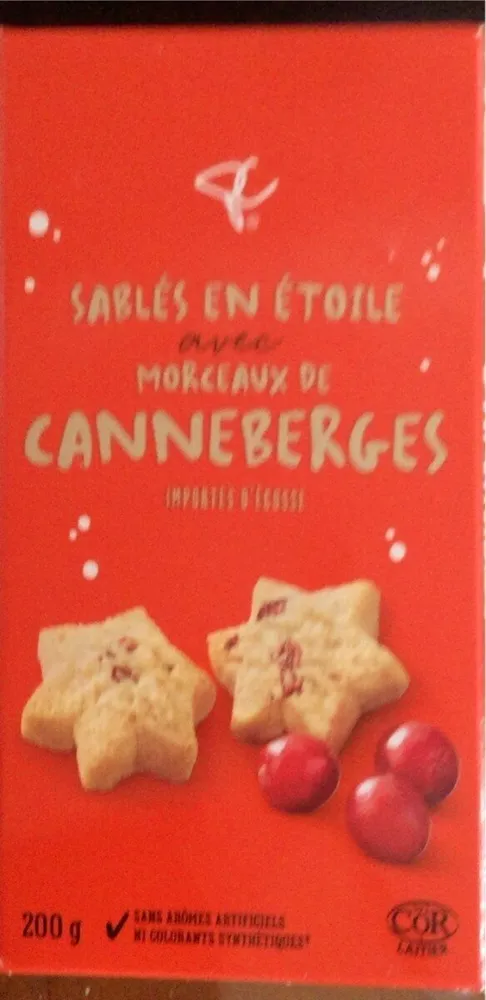 Sables en etoiles avec morceaux de canneberges