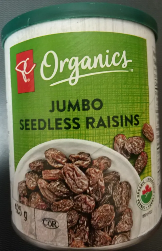 Jumbo seedless raisins