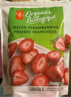 Organics biologique slices strawberries