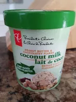Crème glacé lait de coco d'arachide et flocons chocolatés