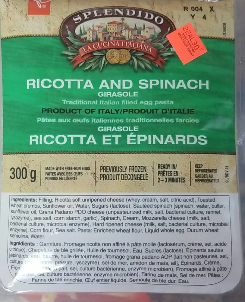 Ricotta and Spinach Girasole