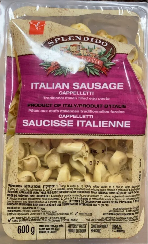 Cappelletti saucisse italienne