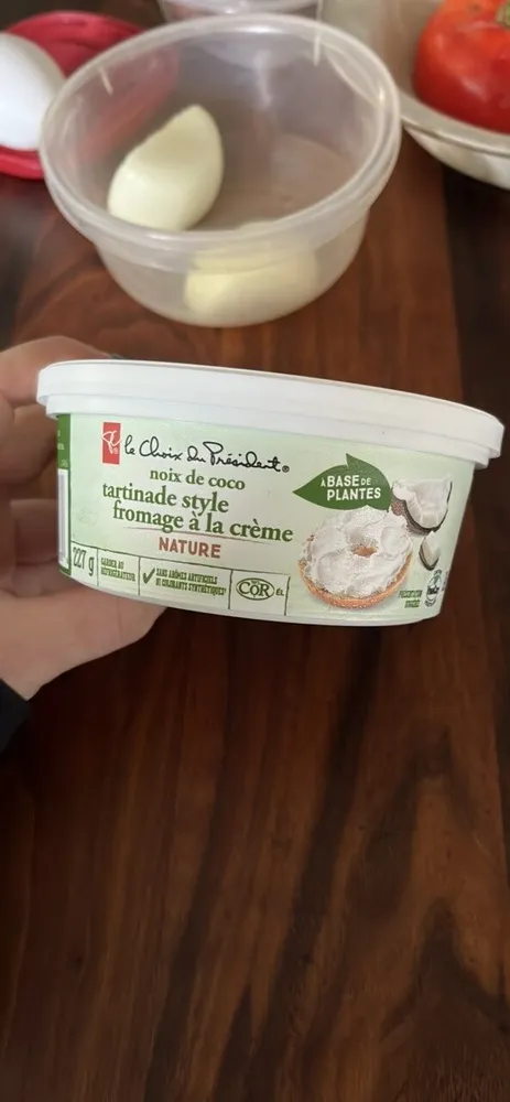 coconut cream cheese-style spread