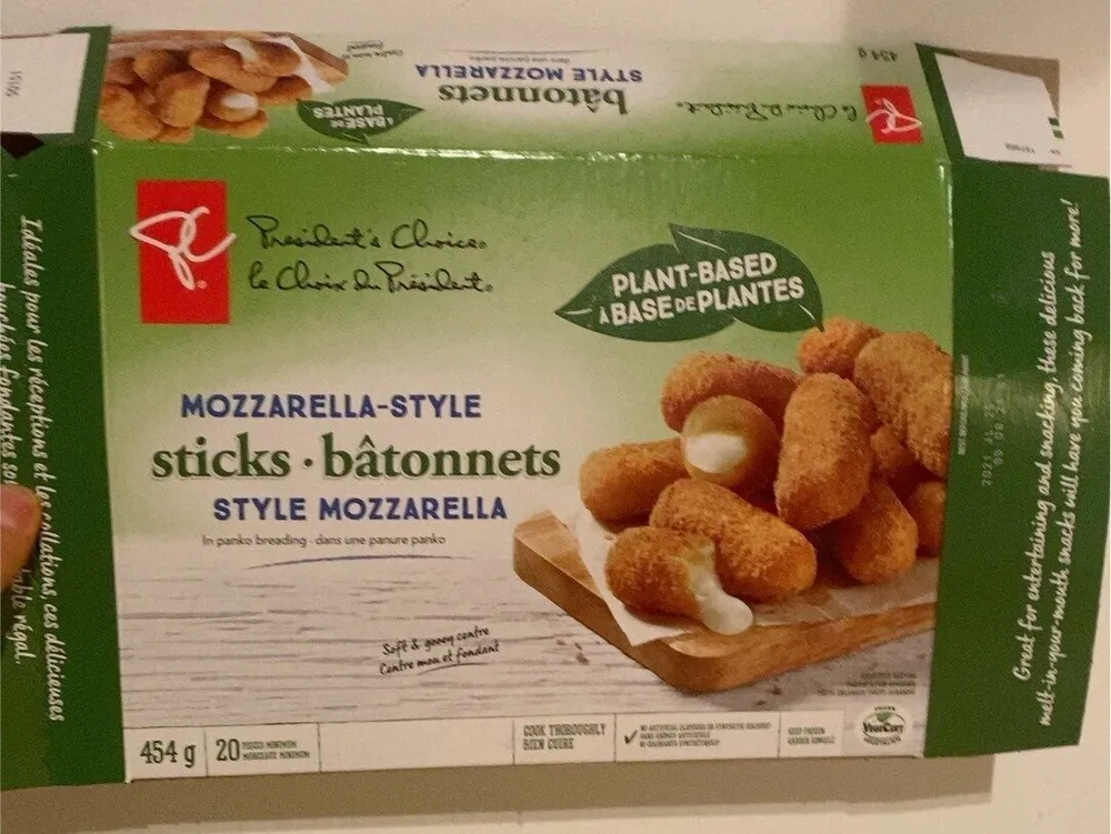 Bâtonnets style mozzarella à base de plantes