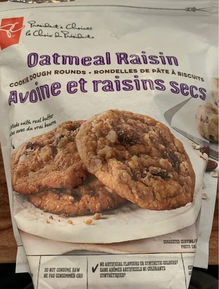 Oatmeal raisin cookie dough rounds