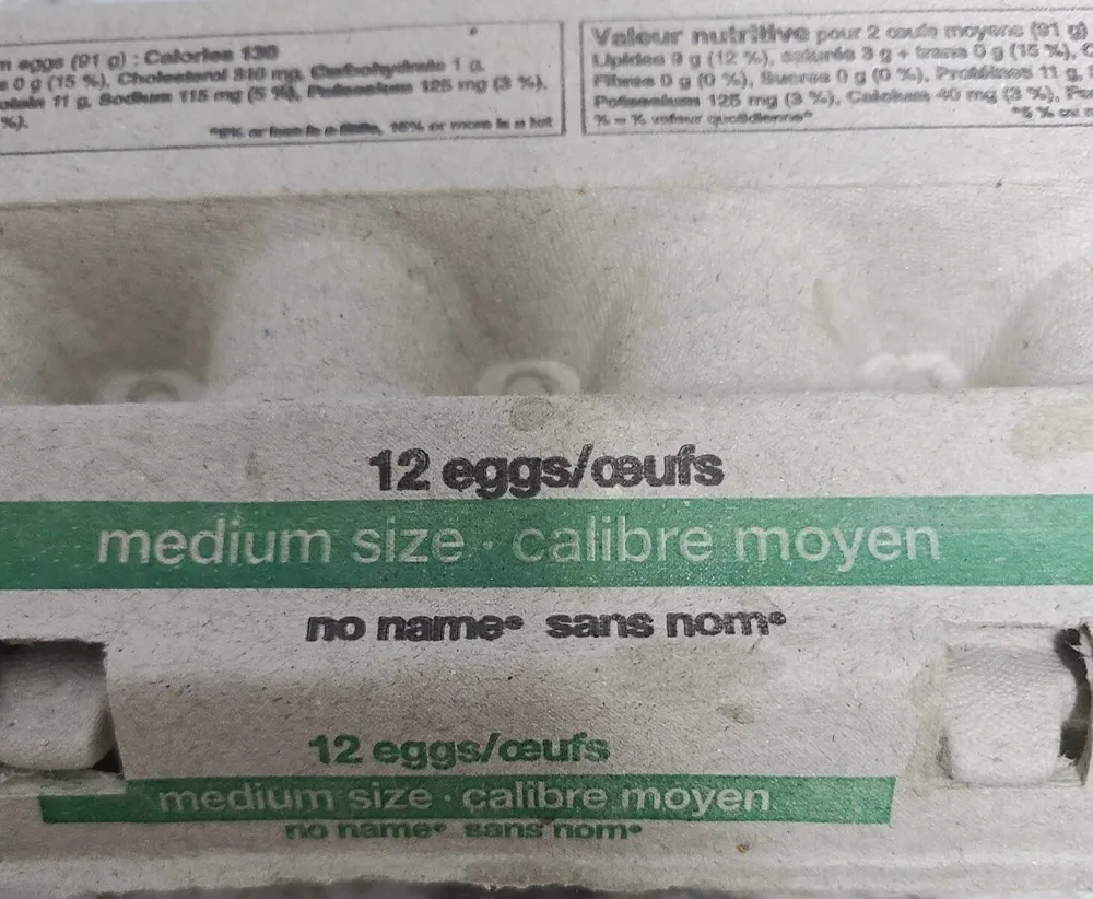 12 eggs, medium size