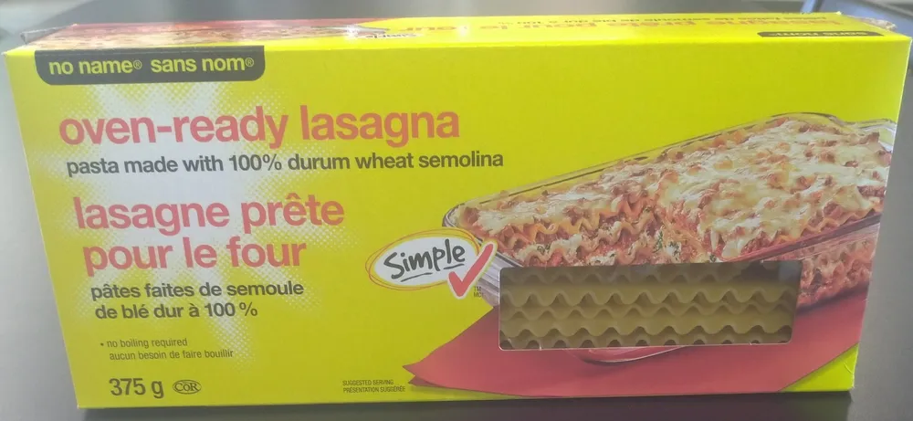 Lasagne prête pour le four