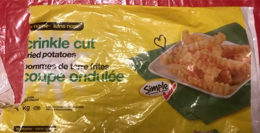 Pomme de terre feites coupe ondulée