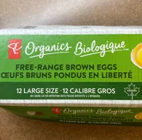 12 Large Organic Free-Range Eggs, brown.