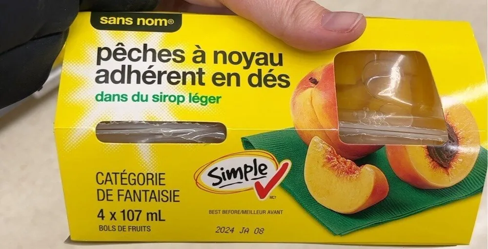 Pêches en dés