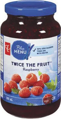 Twice the fruit raspberry spread