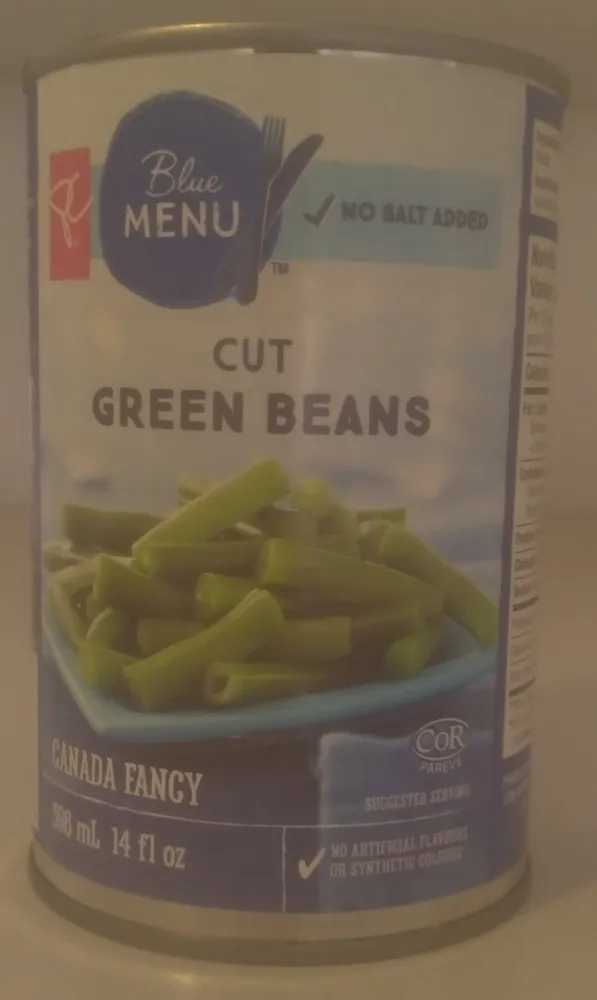 Blue Menu Cut Green Beans