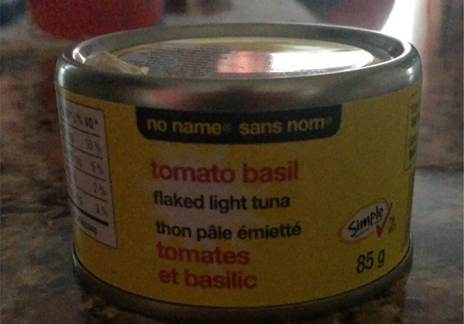 Thon pâle émietté tomates et basilic
