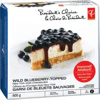 Wild blueberry-topped new york-style cheesecake