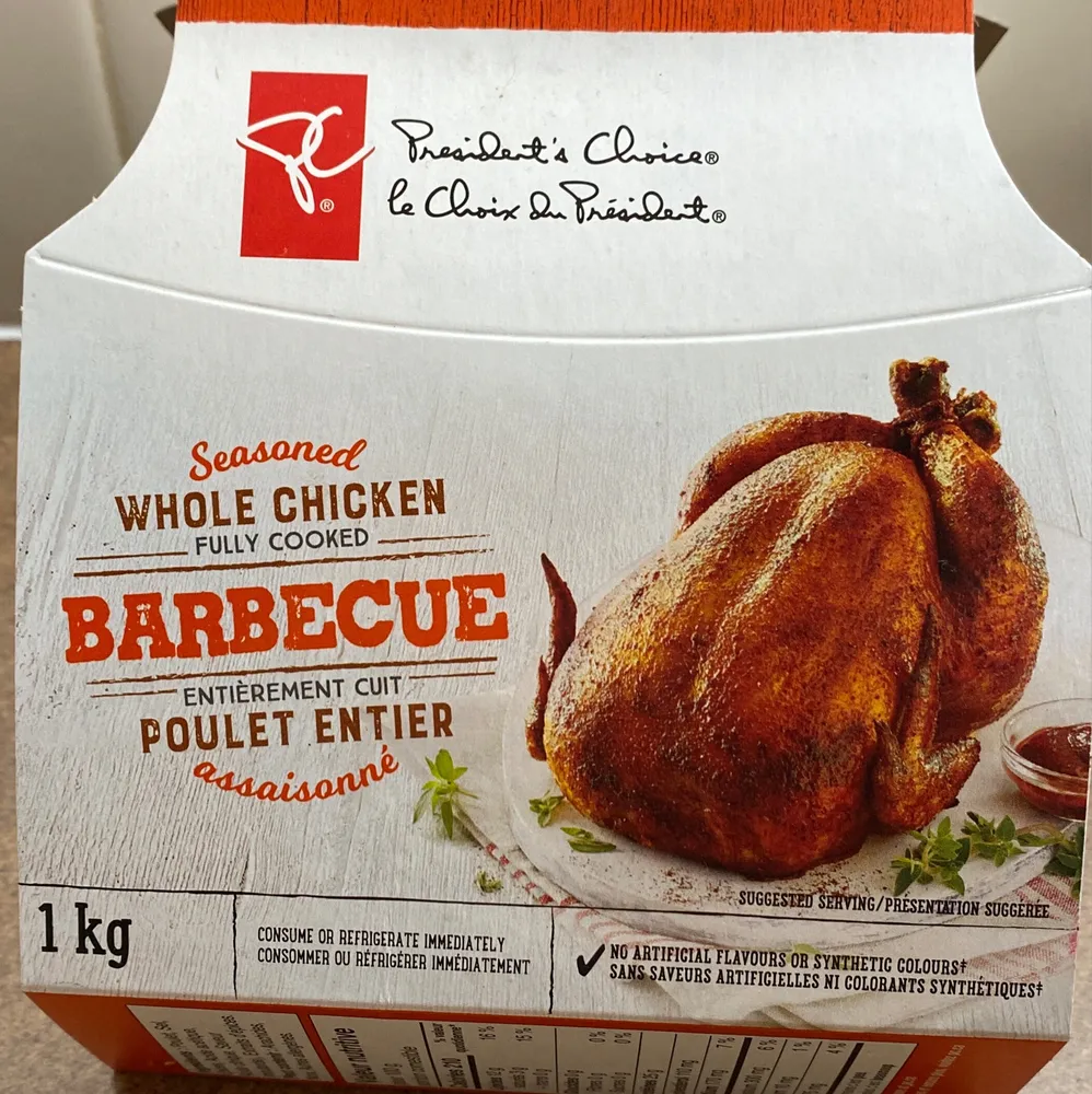 Seasoned Whole Chicken Barbecue Fully Cooked