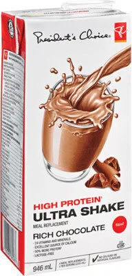 Rich chocolate high protein ultra shake meal replacement