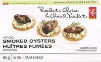 Whole smoked oysters in oil