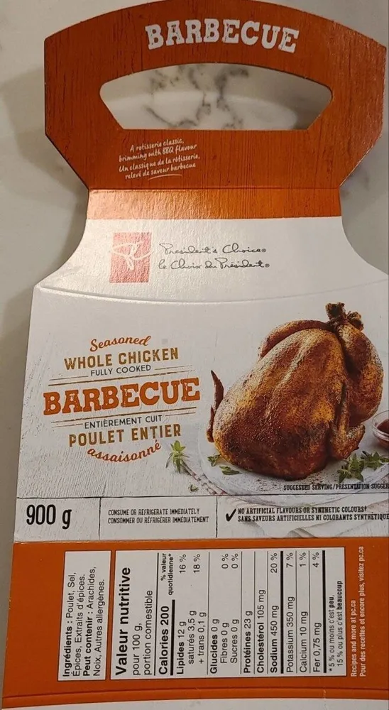Seasoned Whole Chicken Barbecue / Poulet entier assaisonné Barbecue