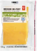 Sliced medium cheddar cheese