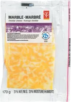 Sliced marble cheddar cheese